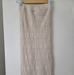 Brand New Freshman Cream Crochet Maxi Skirt